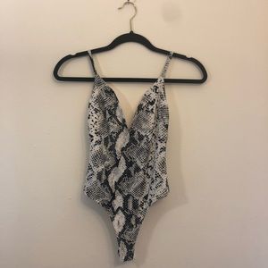 Fashion Nova New With Tags snakeskin bodysuit